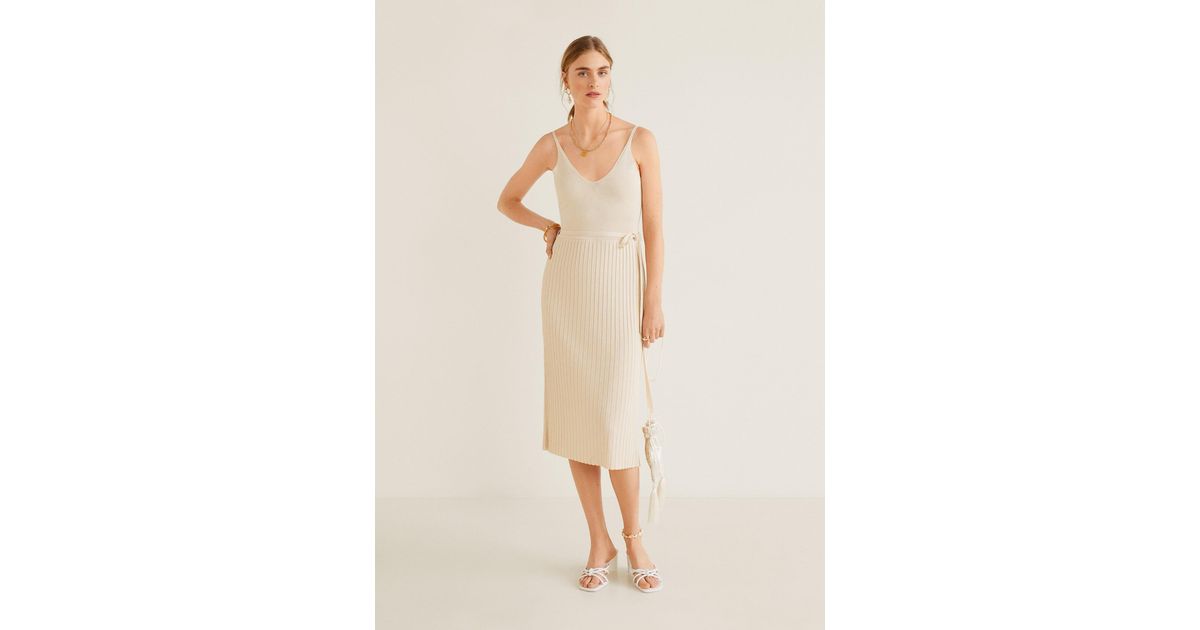 beige ribbed midi dress
