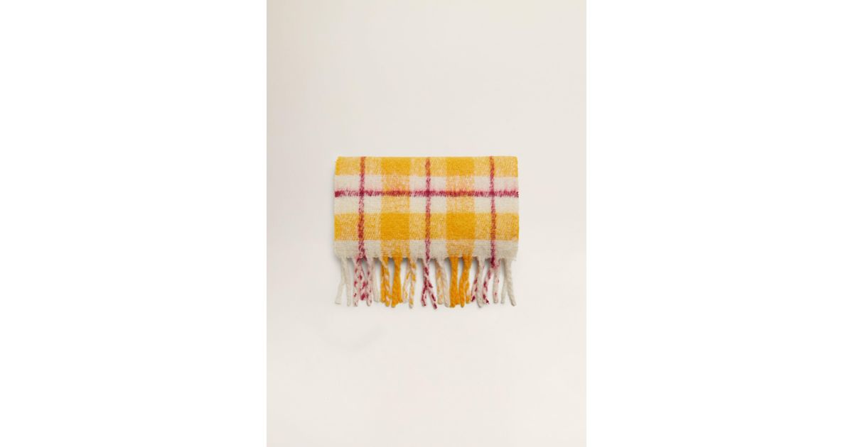 mustard check scarf