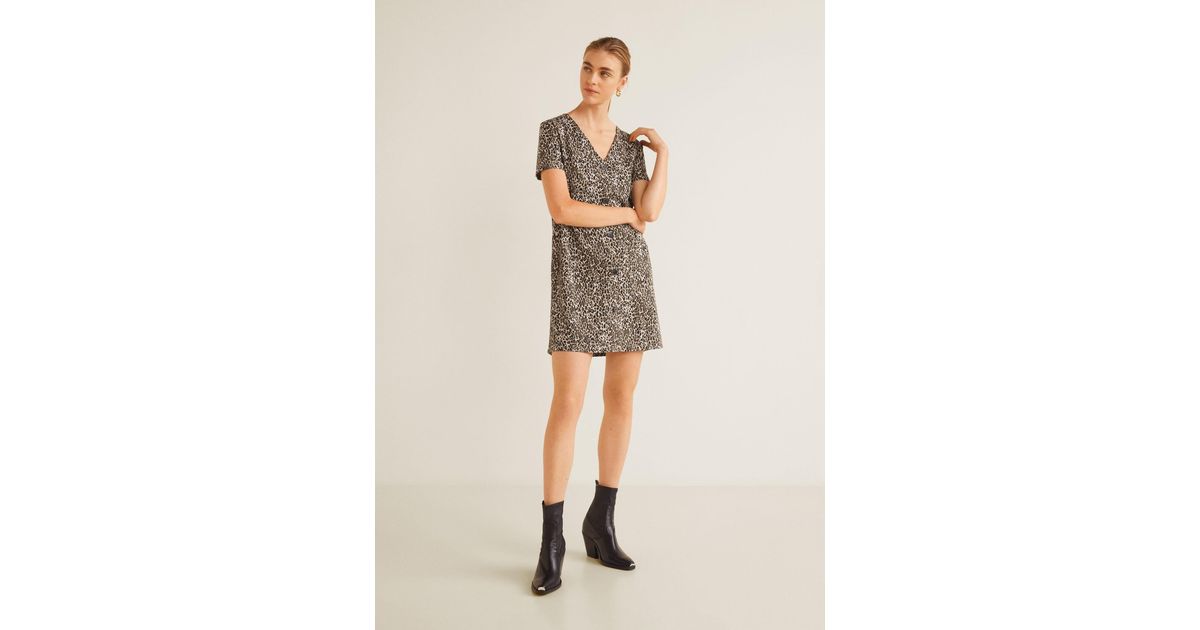 mango buttoned printed dress