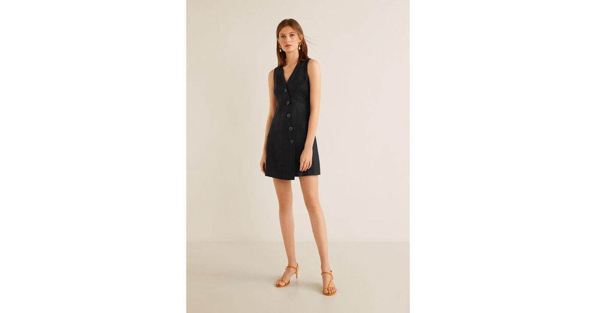 mango linen wrap dress