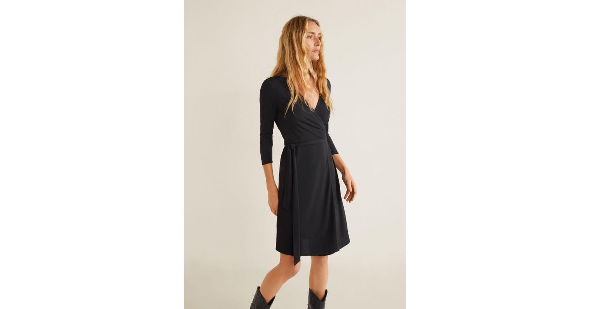 bow wrap dress mango
