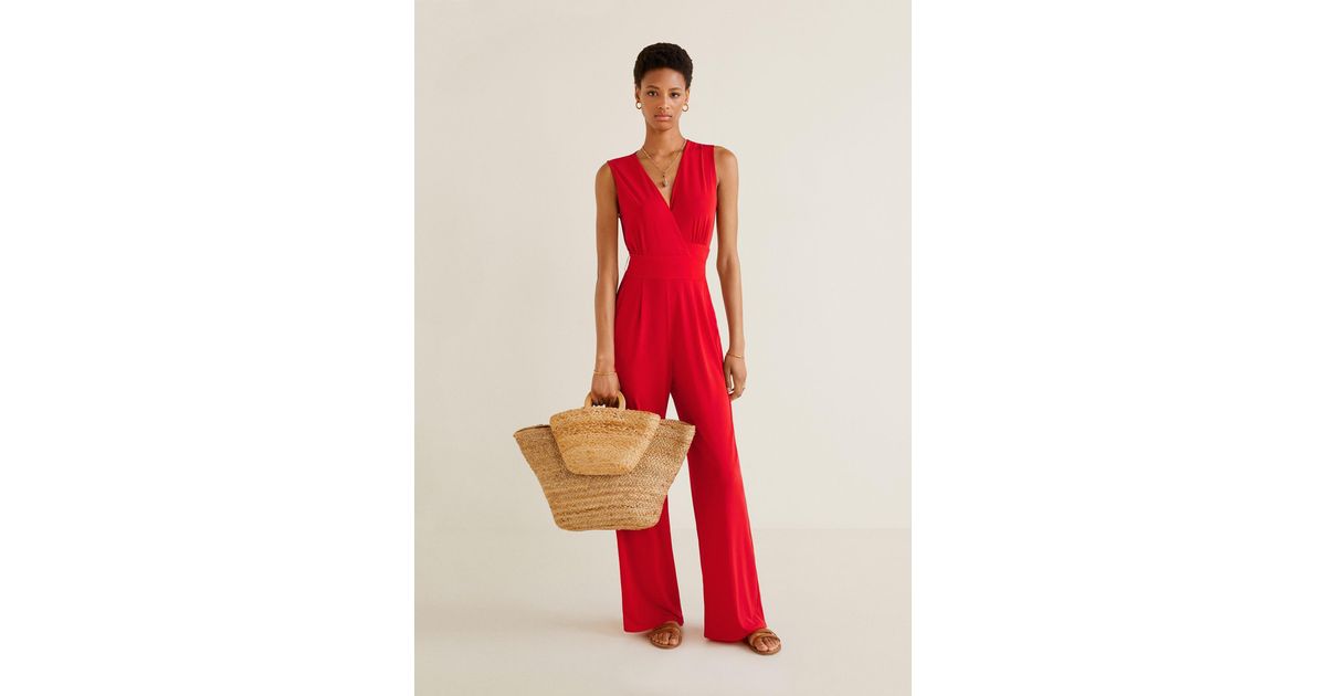 mango jumpsuit red