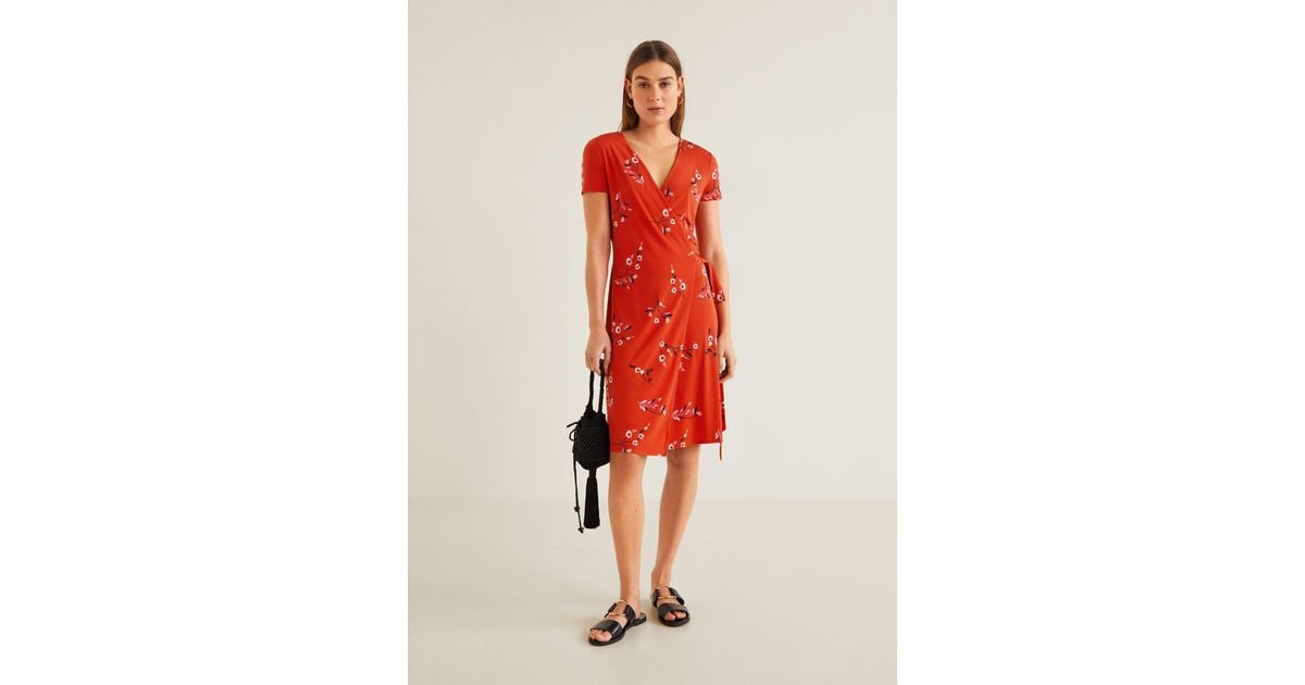 bow wrap dress mango