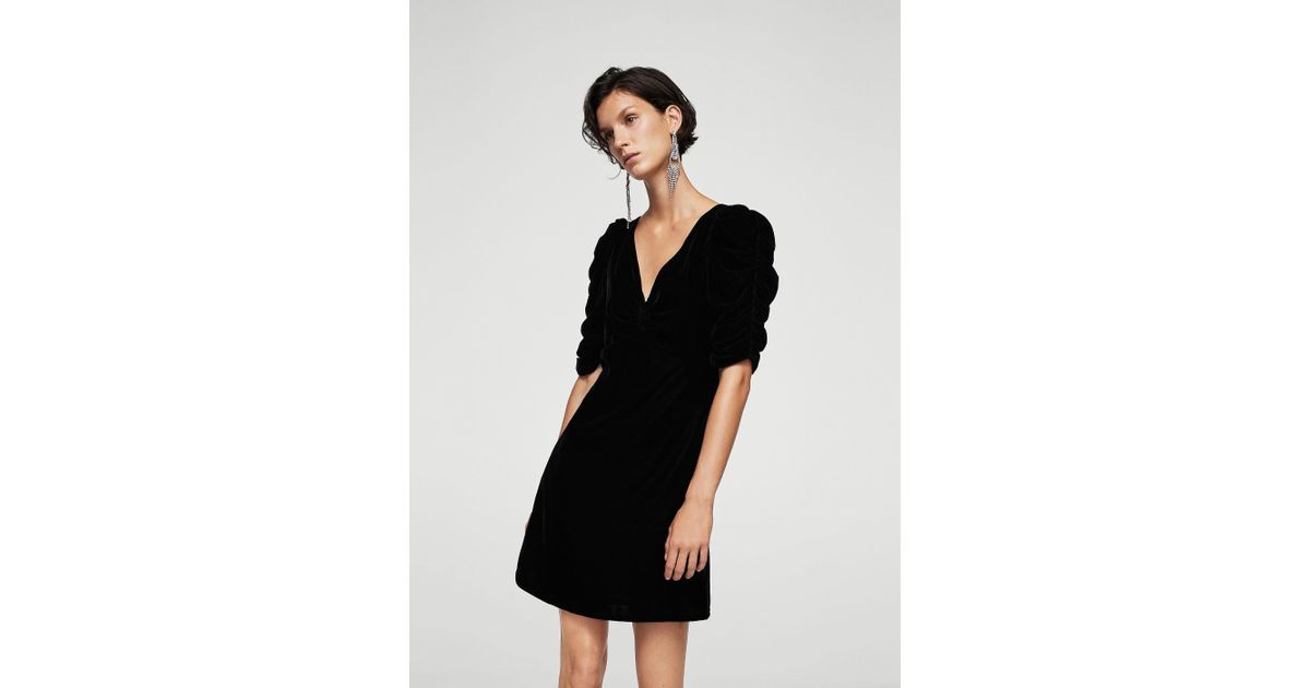 mango black velvet dress