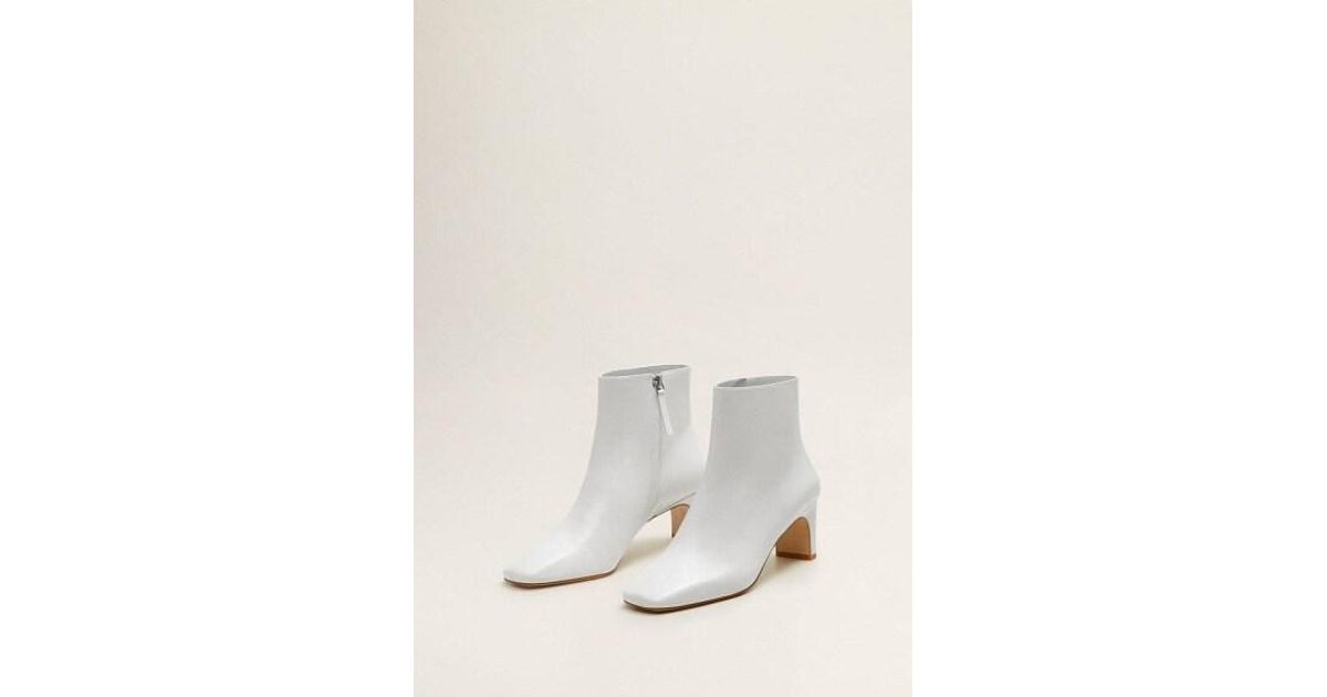 white ankle boots mango