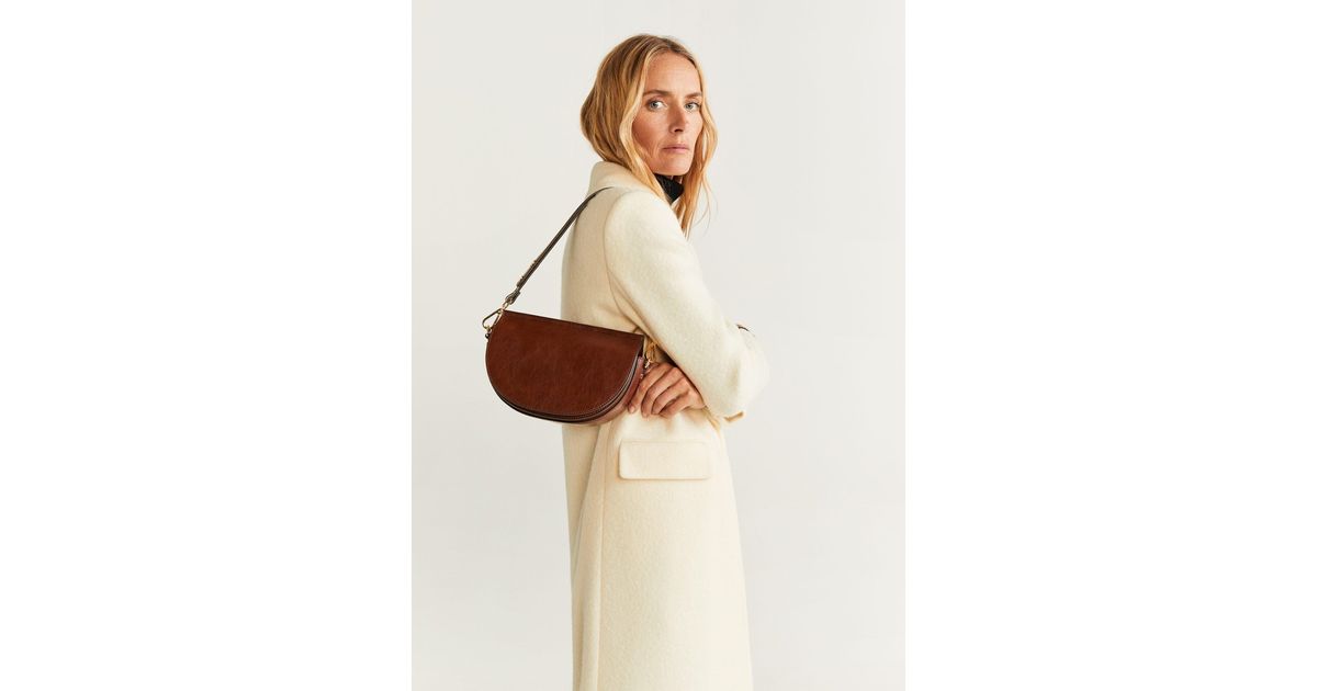Mango checked baguette enriching bag