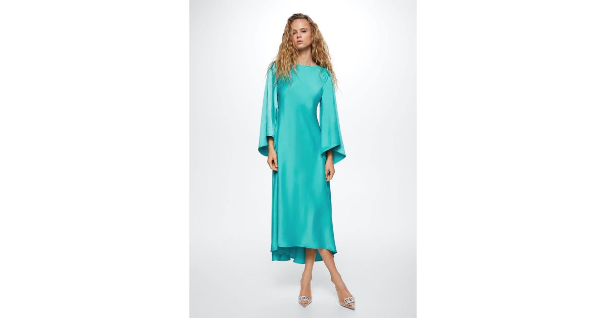 Mango Flared Sleeves Dress in Blue Lyst UK