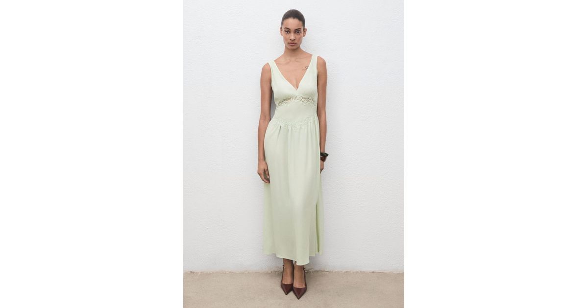 mango mint green dress Lace Camisole in White OCC-CASUAL
