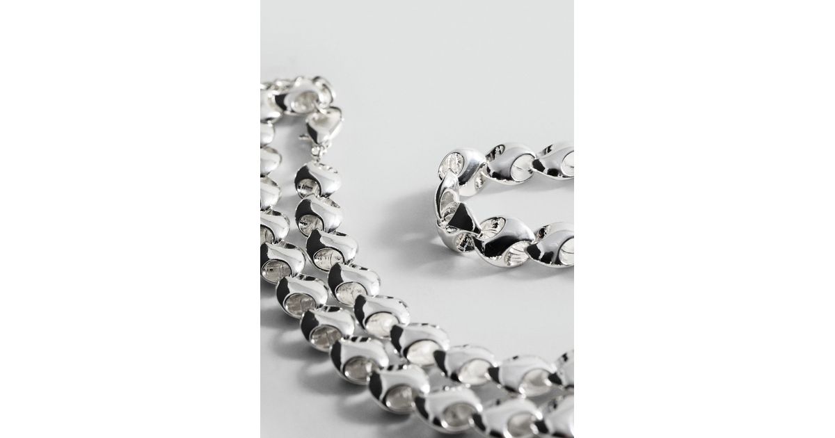Mango Link Chain Necklace in Metallic | Lyst