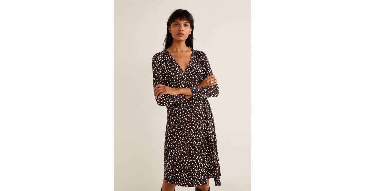 bow wrap dress mango