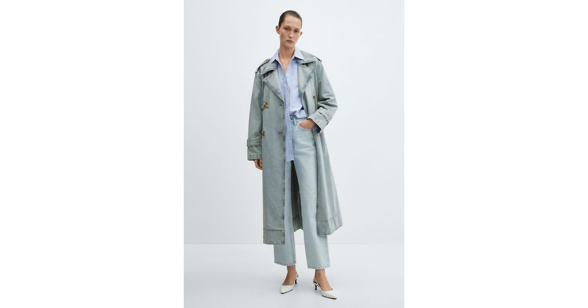 Mango denim cheap trench coat