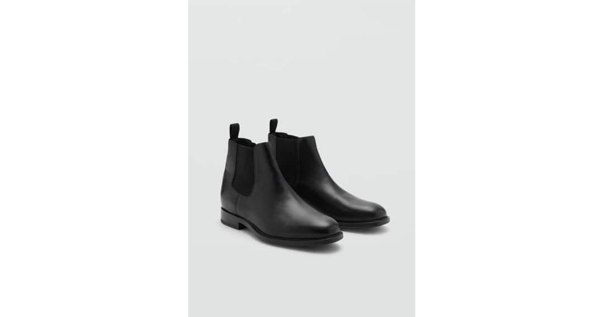 Mango leather chelsea boots hot sale