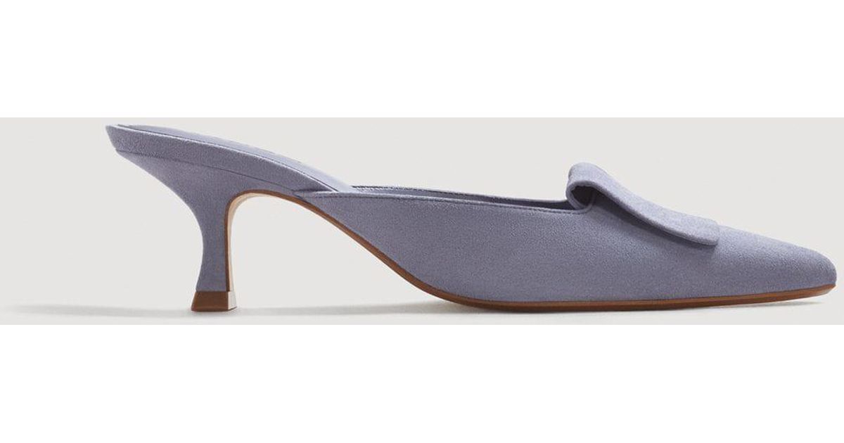mango heel leather mules