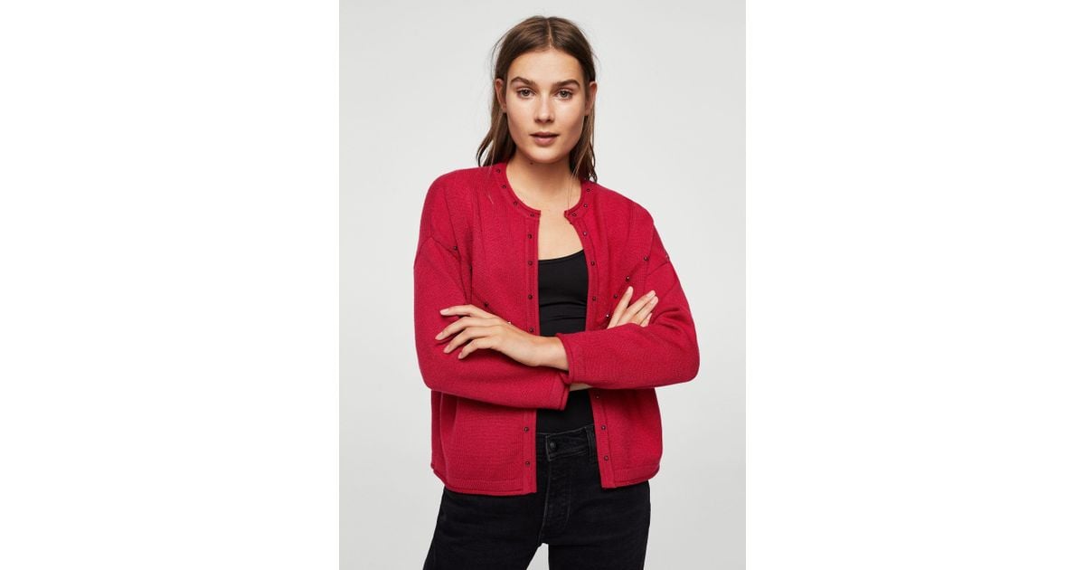 mango red cardigan