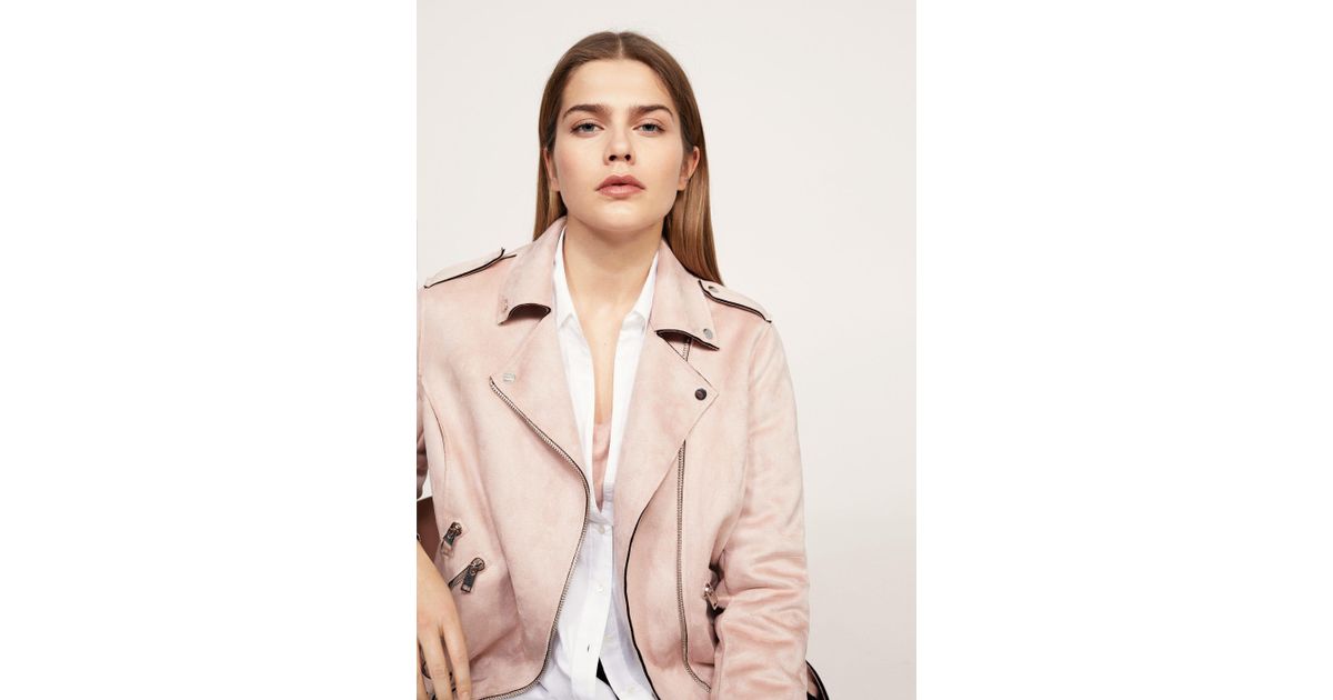 mango faux suede jacket