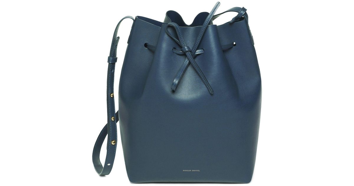 mansur gavriel blue bucket bag