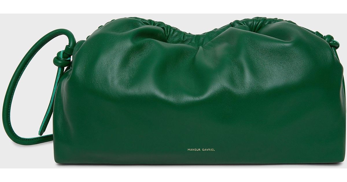 Mansur Gavriel Leather Mini Cloud Clutch Bag in Green Womens Bags Clutches and evening bags Save 27% 