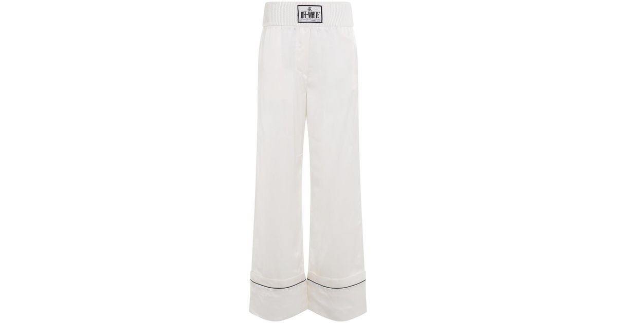 Off-White c/o Virgil Abloh Satin Pajama Pants In White | Lyst
