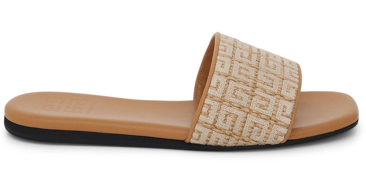 Givenchy Leather 4g Flat Mule Sandal In Beige in Natural | Lyst