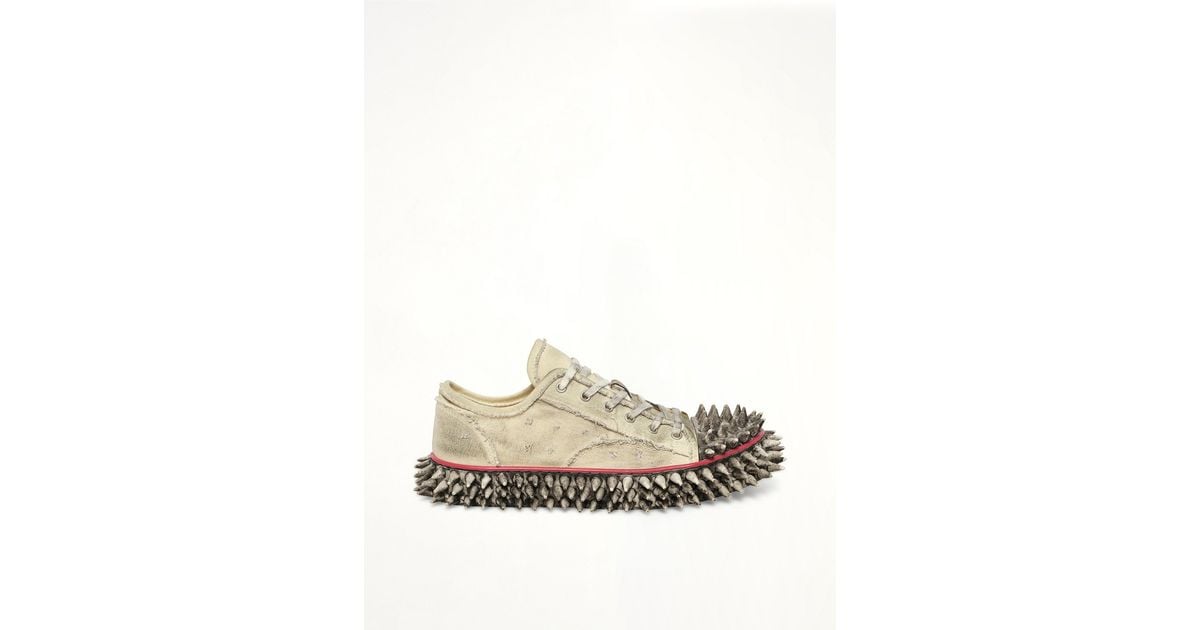 Doublet Dirty Spike Toe Cap Canvas Sneaker in White for Men | Lyst