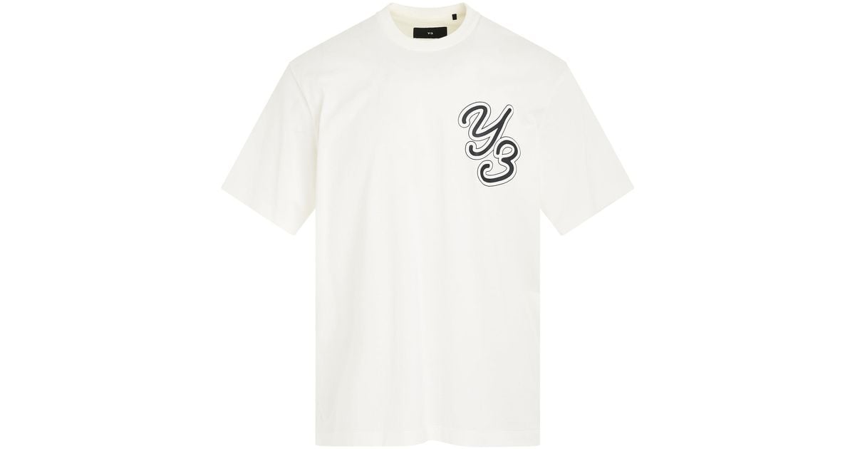 Y-3 Graphic Logo T-shirt In Off White for Men | Lyst