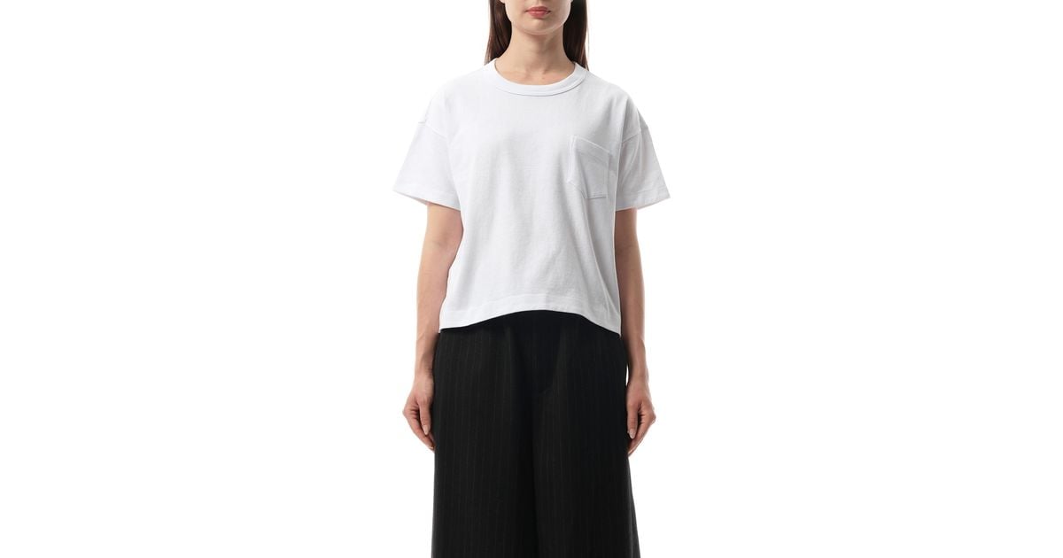 Sacai S Jersey T-Shirt in White | Lyst UK