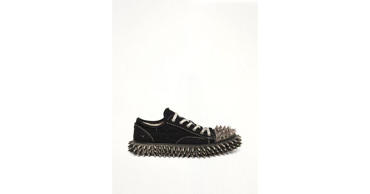 Doublet Dirty Spike Toe Cap Canvas Sneaker in Black for Men | Lyst