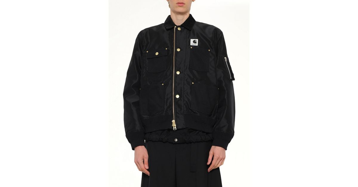 Sacai Carhartt Wip Nylon Twill X Duck Blouson in Black for Men | Lyst