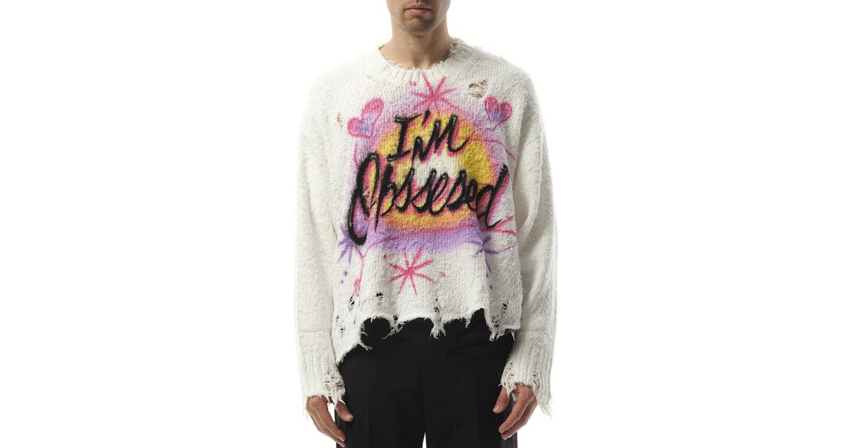 Doublet Airbrush Recycled Cotton Sweater, Long Sleeves, 100 
