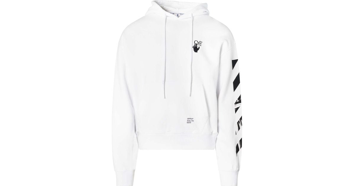 Off-White c/o Virgil Abloh Cotton Caravaggio Arrow Oversize Hoodie In White for Men - Lyst