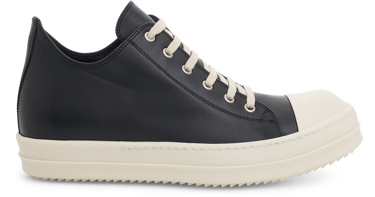 Rick Owens Edfu Leather Sneakers In Black/milk in Blue for Men | Lyst UK