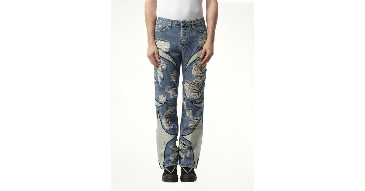 THUG CLUB Tc Leather Washing Denim Pants War Ver in Blue for Men 