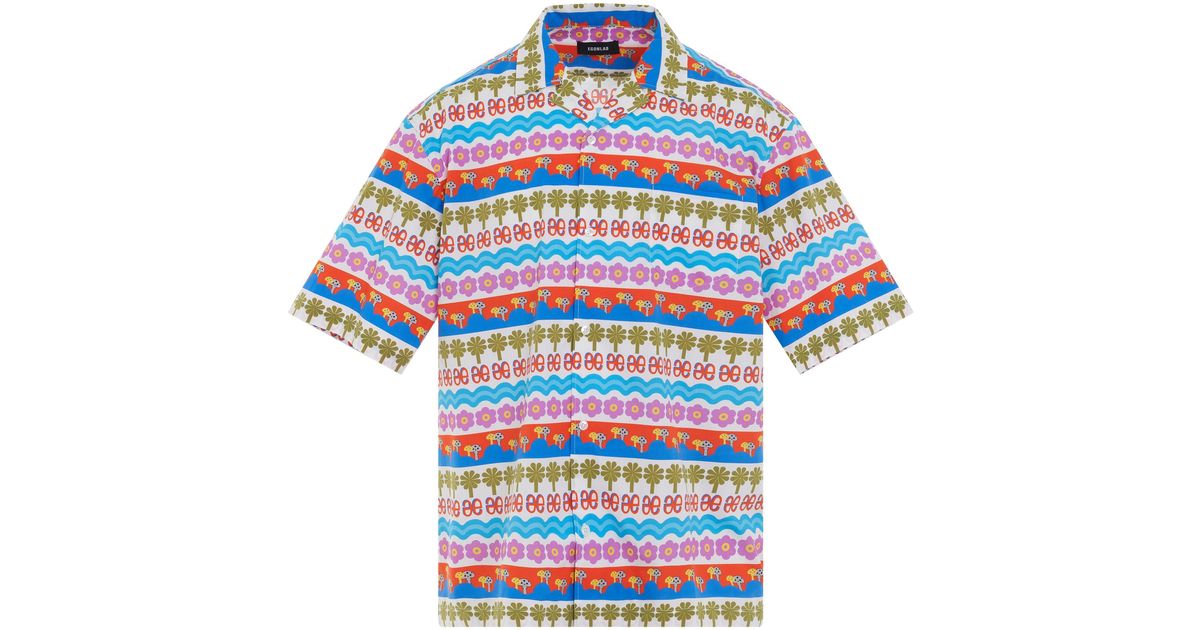 Egonlab Wonderland Summer Shirt In Garden Print in Blue for Men | Lyst
