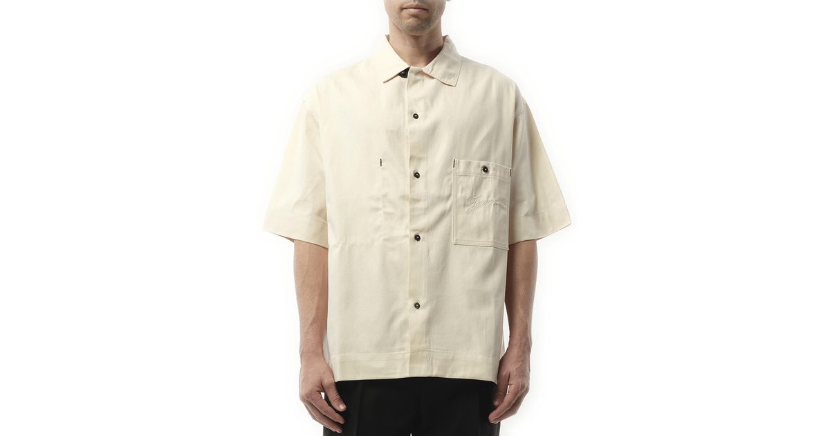 Jacquemus La Chemise Denim Aloe in Natural for Men | Lyst