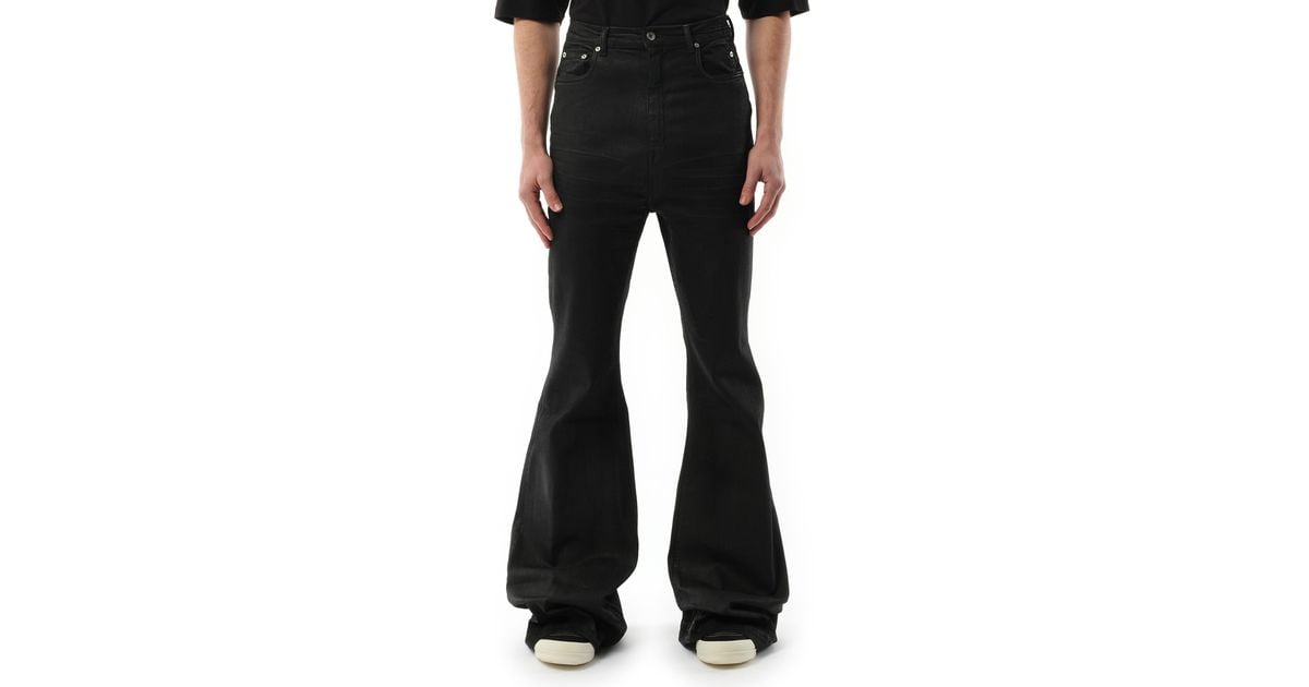 Rick Owens Bolan Bootcut Denim Pants, Wax, 100% Cotton in Rick Owens Bolan Bootcut Denim Pants, Wax, 100% Cotton in