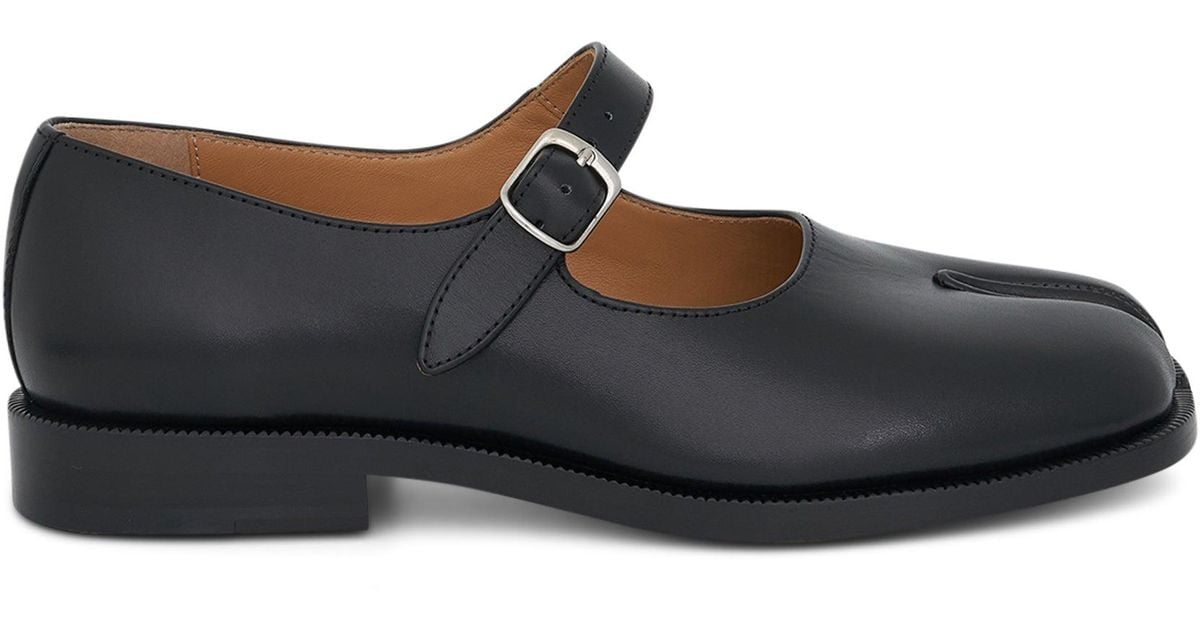 Maison Margiela Leather Tabi Mary Jane Shoe In Black | Lyst