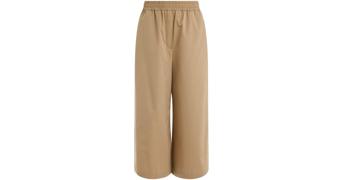 Loewe Cropped Trousers In Beige in Natural | Lyst