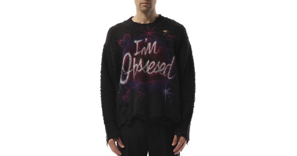 Doublet Airbrush Recycled Cotton Sweater, Long Sleeves, 100 