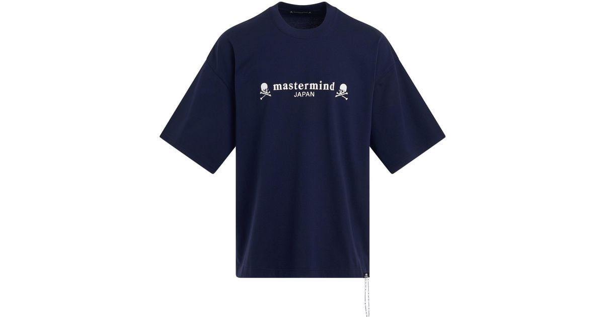 Mastermind Japan Classic Logo And Skull Boxy Fit T-shirt In Navy