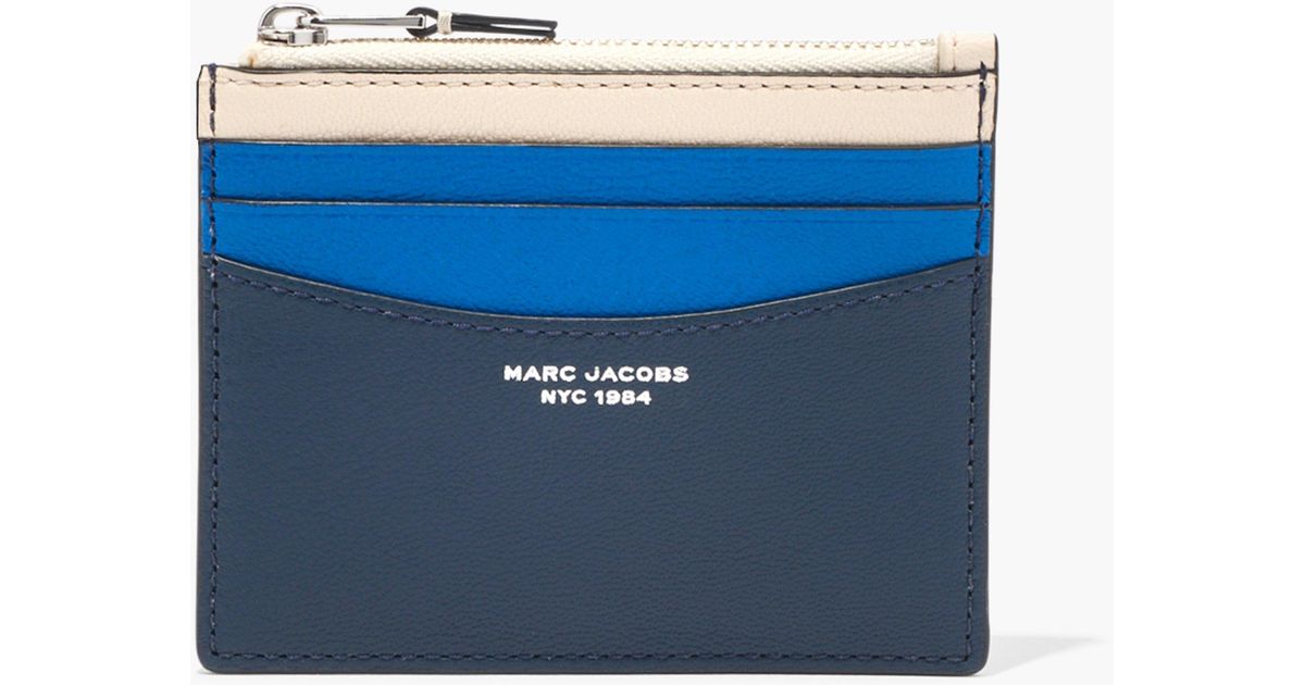 Marc Jacobs Leather The Slim 84 Colorblock Zip Card Case in Blue Lyst