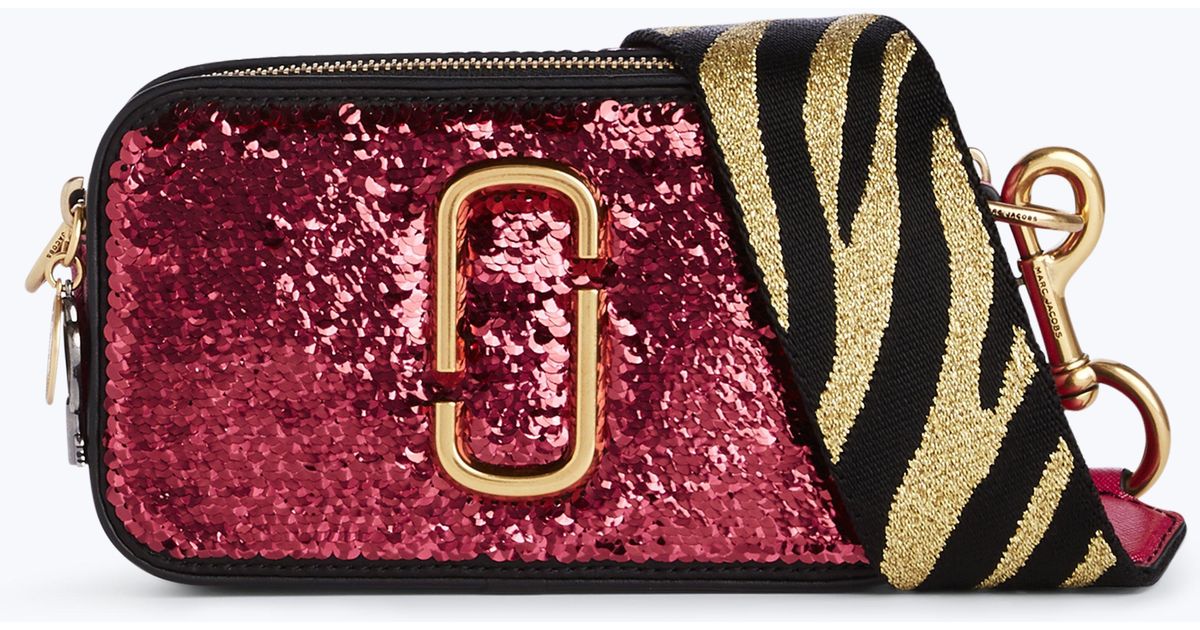 Marc Jacobs Sequin Snapshot Small Camera Bag in Pink