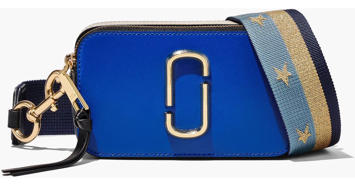 Marc Jacobs Leather The Americana Snapshot Bag in Blue | Lyst