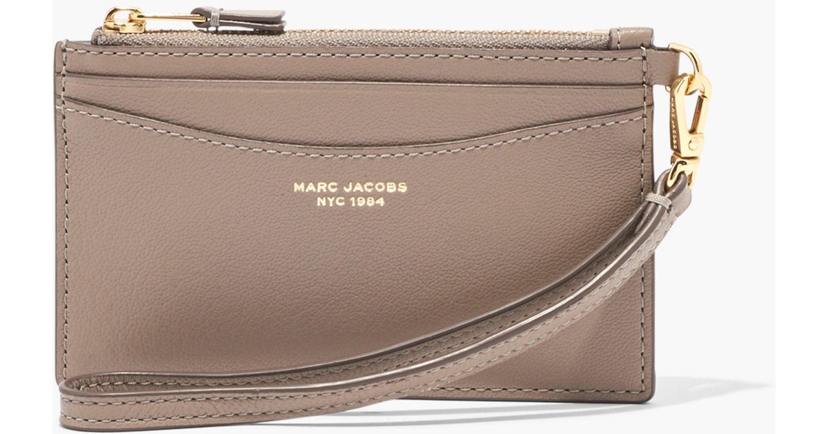 Marc Jacobs Leather The Slim 84 Top Zip Wristlet in Natural Lyst