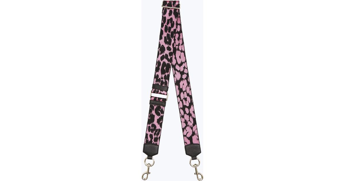 Marc Jacobs Webbed Leopard Bag Strap in Purple