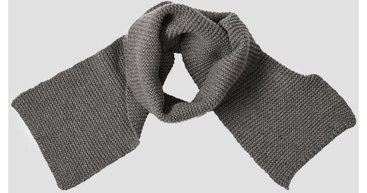 Margaret Howell Cashmere Chunky Purl Stitch Scarf in Grey for Men - Lyst