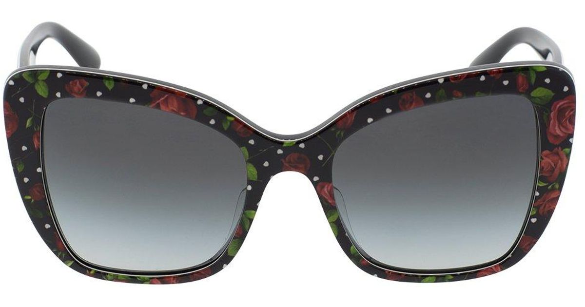 Dolce & Gabbana Rose Print Acetate Sunglasses - Lyst