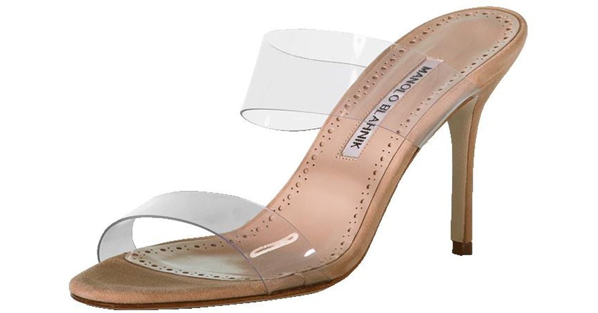 manolo blahnik clear strap sandal