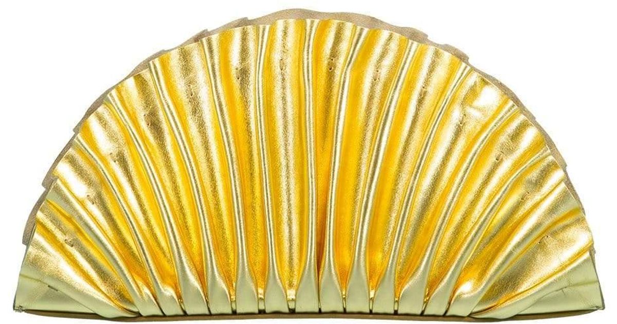Cult Gaia Gold Nali Mini Clutch In Metallic Lyst