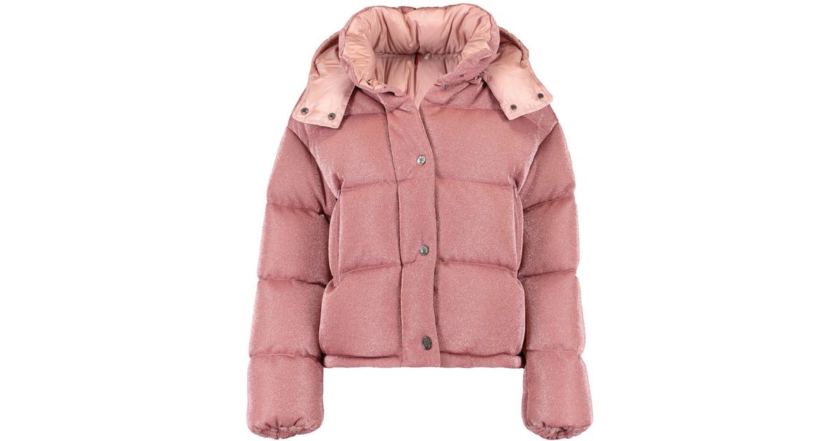 Moncler Synthetic Caille Sparkle Puffer Jacket in Pink | Lyst
