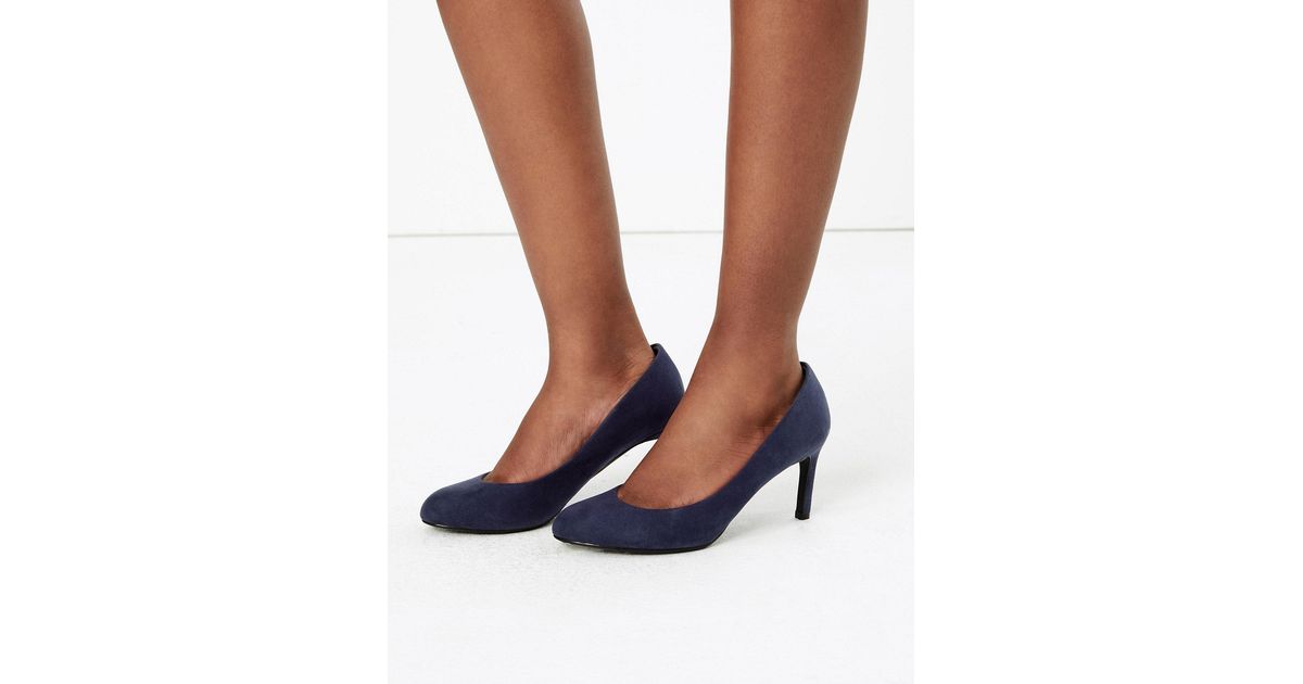 marks and spencer navy court shoes
